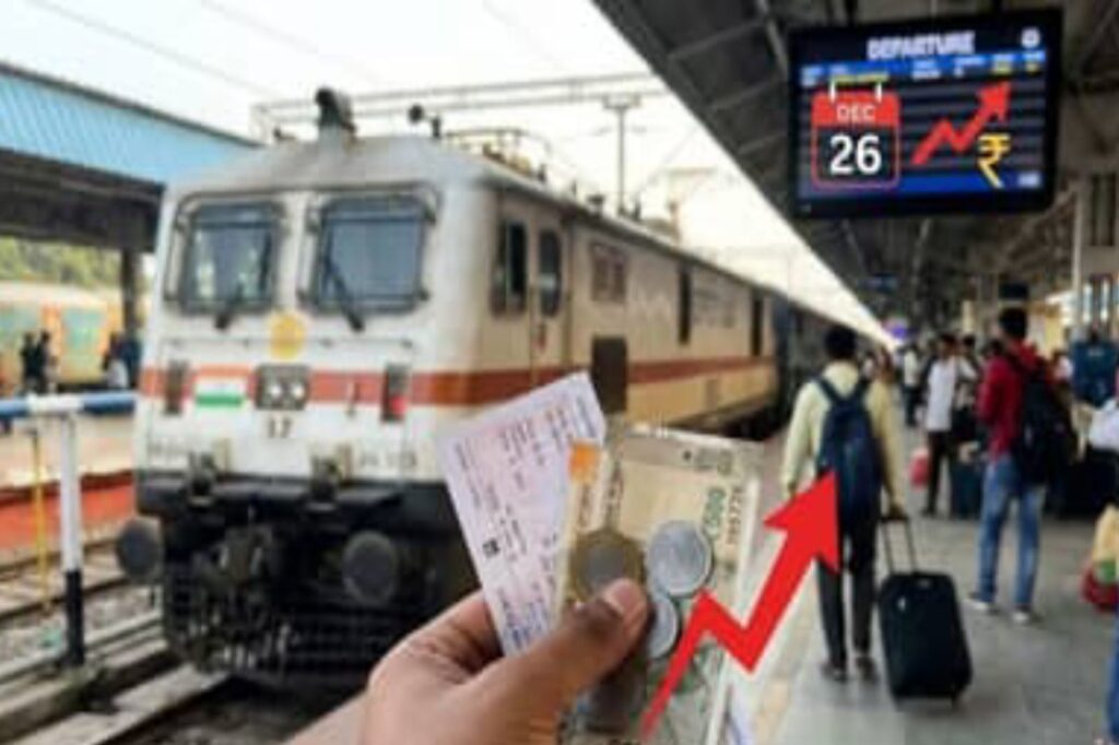 भारतीय रेलवे ने अब आपके किराए में मामूली बढ़ोतरी का ऐलान किया है।,हर किमी पर 1-2 पैसे ज्यादा लगेंगे,26 दिसंबर से लागू होगा।